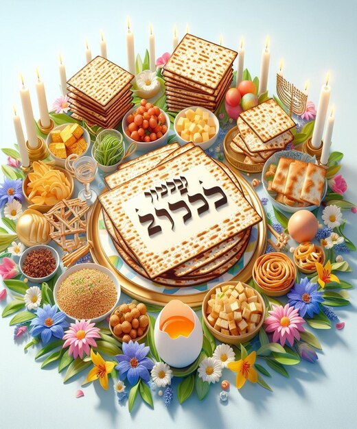 This 3d beautiful illustration is made for the Passover event