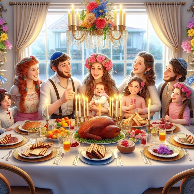 This 3d beautiful illustration is made for the Passover event