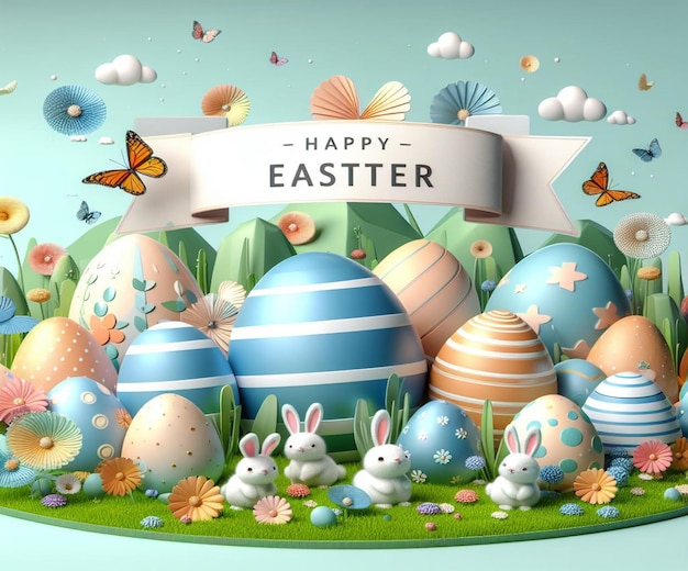 This 3d design is created for Happy Easter Monday