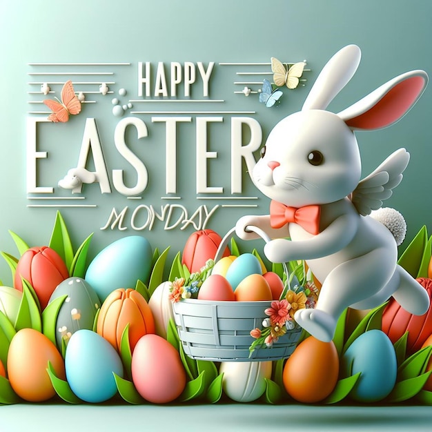 This 3d design is created for Happy Easter Monday