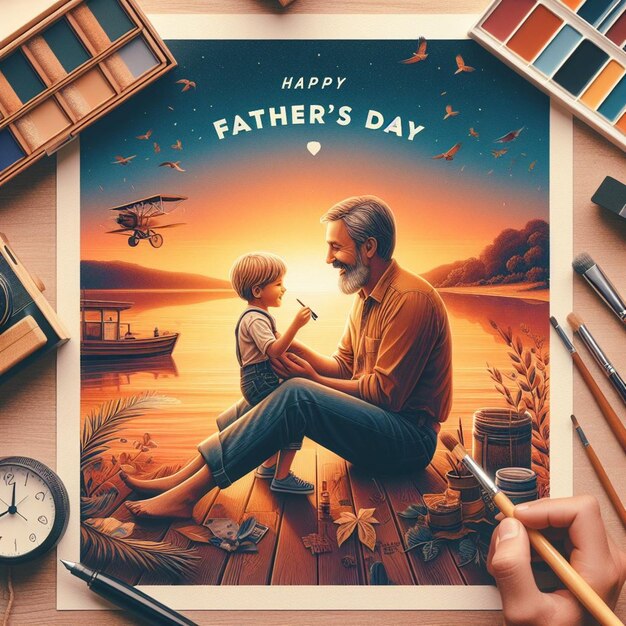 Photo this 3d illustration is designed for happy fathers day