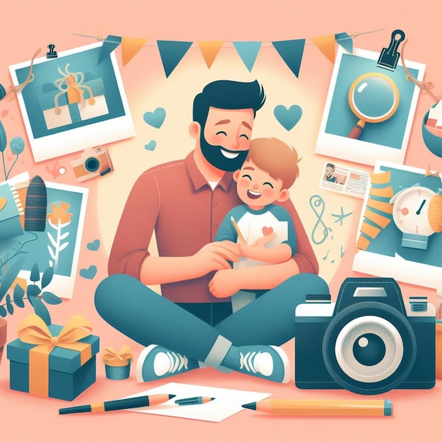 Photo this 3d illustration is designed for happy fathers day