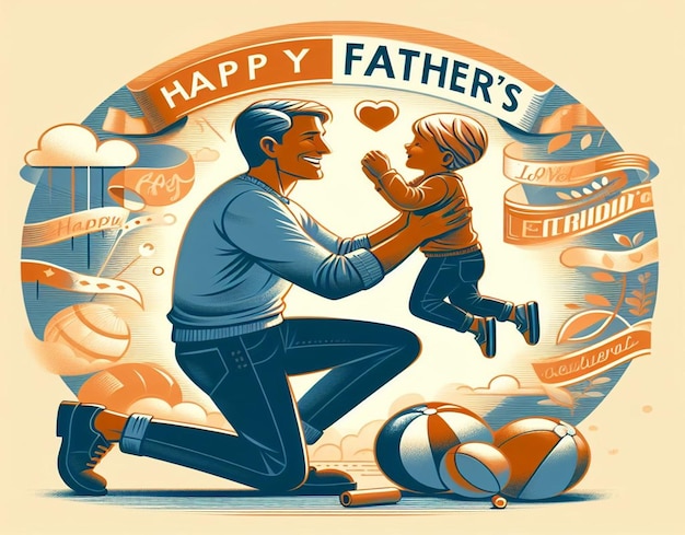 Foto questa illustrazione 3d è progettata per happy fathers day