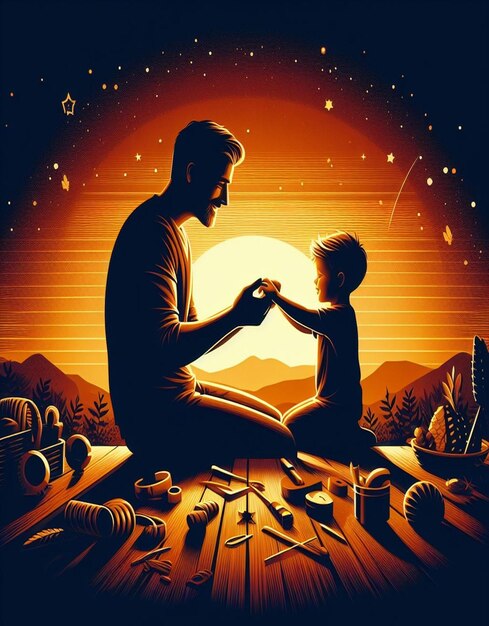 Foto questa illustrazione 3d è progettata per happy fathers day