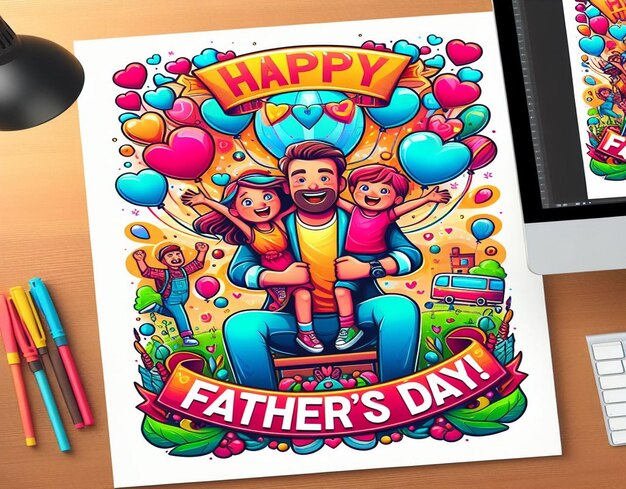 Foto questa illustrazione 3d è progettata per happy fathers day