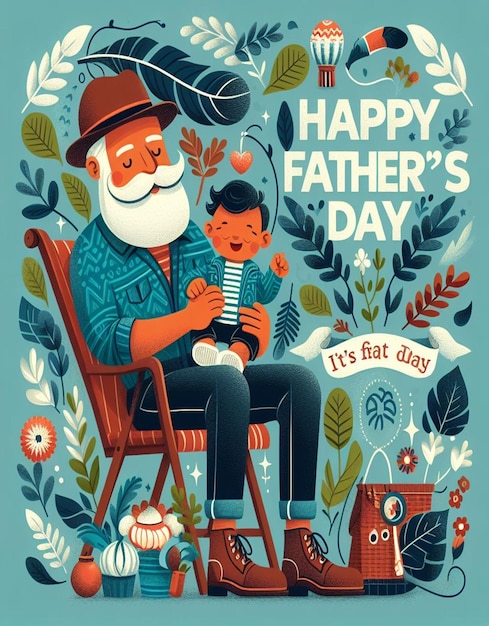 This 3d illustration is designed for happy fathers day