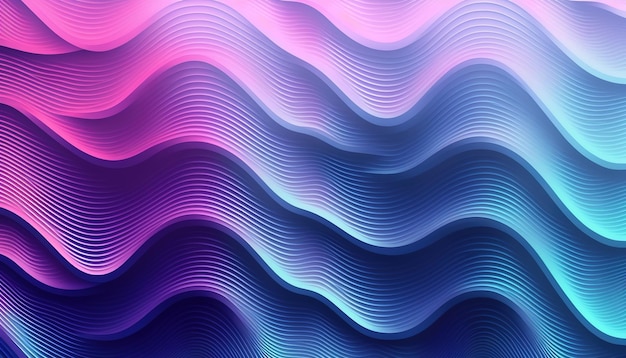 This abstract backdrop is illustrated with a gradation of blue and pink waves