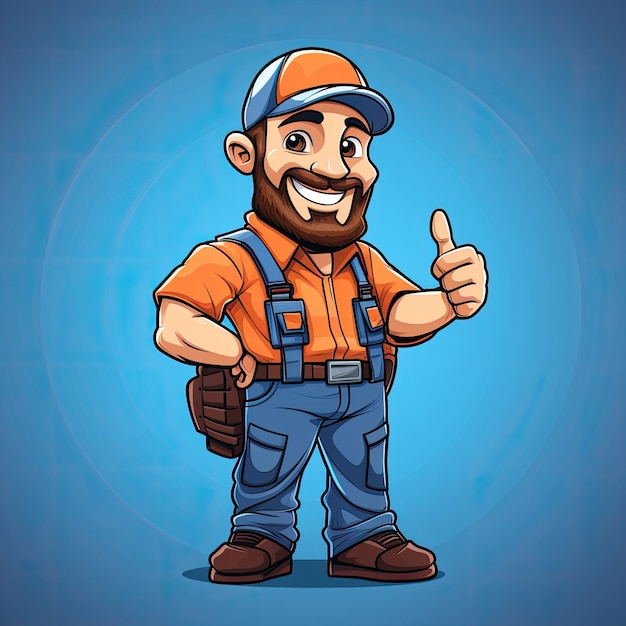 Photo this adorable vector illustration depicts a lovable mechanic with a friendly smile showcasing their approachable and endearing character