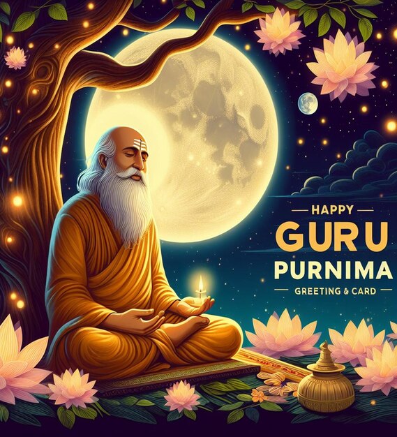 Foto questo bellissimo disegno è stato creato per happy guru purnima