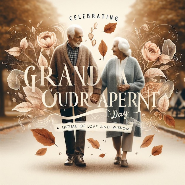 Photo this attractive and beautiful design is generated for happy grandparents day