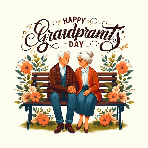 Photo this attractive and beautiful design is generated for happy grandparents day