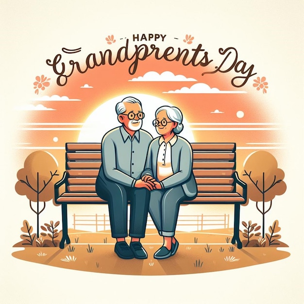 Photo this attractive and beautiful design is generated for happy grandparents day