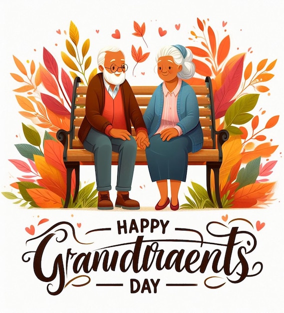 Photo this attractive and beautiful design is generated for happy grandparents day