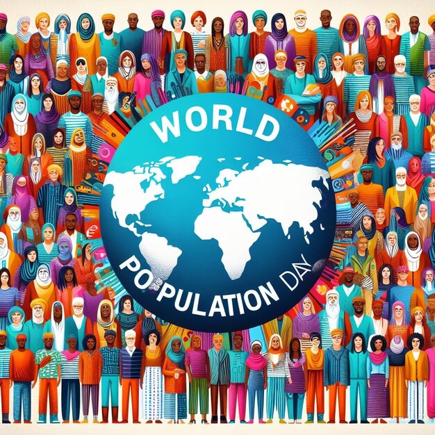 Photo this attractive illustration is made for world population day