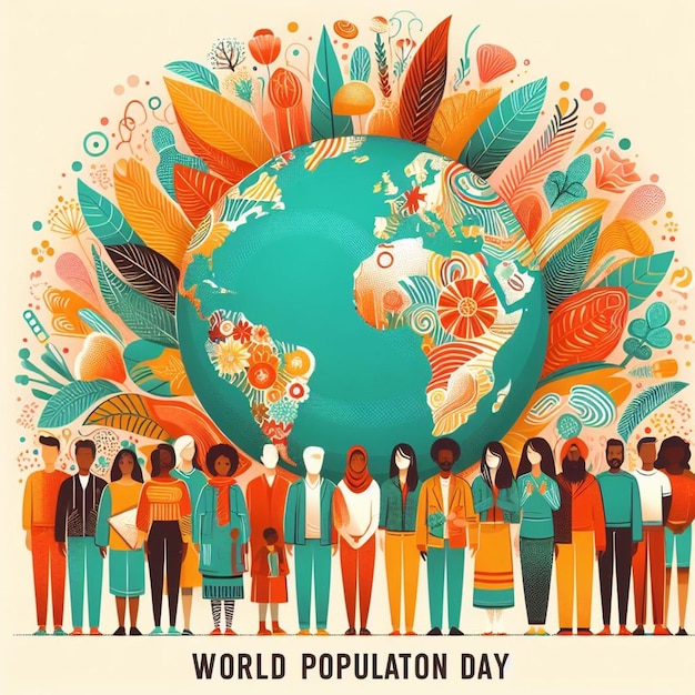Photo this attractive illustration is made for world population day