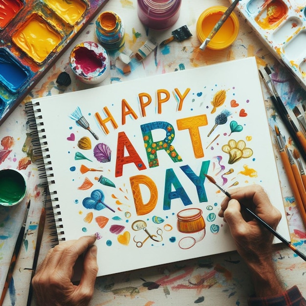 写真 この美しい3dイラストは word art dayのために作られました