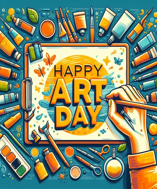 Foto questa bellissima illustrazione 3d è stata generata per il word art day