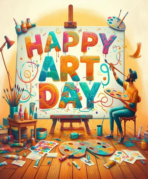 Foto questa bellissima illustrazione 3d è stata generata per il word art day