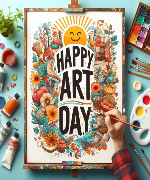 This beautiful 3D illustration was generated for Word Art Day