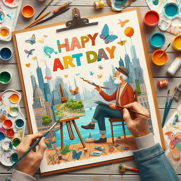 This beautiful 3D illustration was generated for Word Art Day