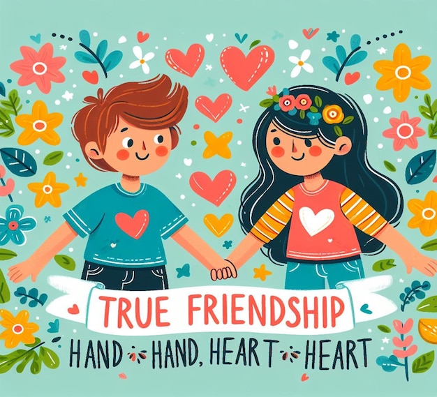 Foto questo bellissimo e attraente disegno è generato per happy friendship day