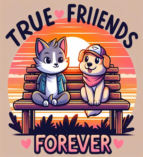 Foto questo bellissimo e attraente disegno è generato per happy friendship day