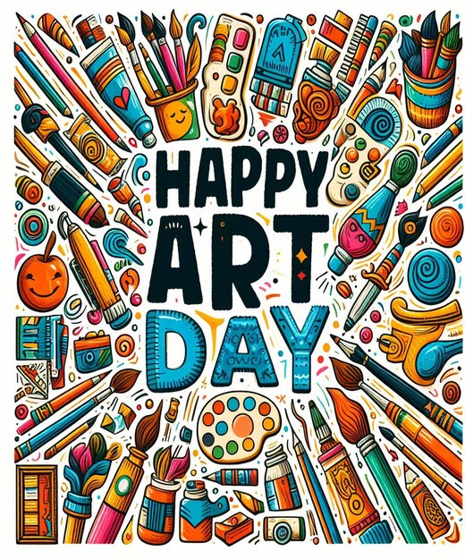 Photo this beautiful design is created on the occasion of world art day