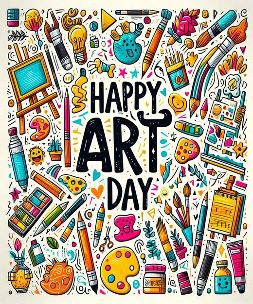 Photo this beautiful design is created on the occasion of world art day