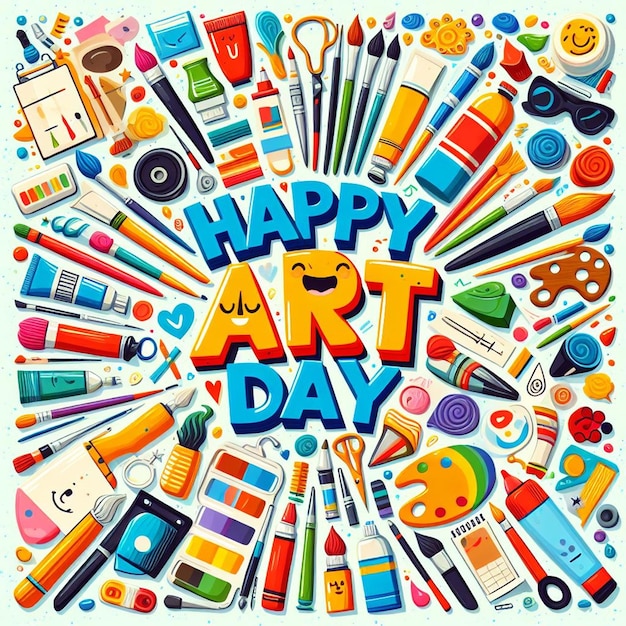 Photo this beautiful design is created on the occasion of world art day