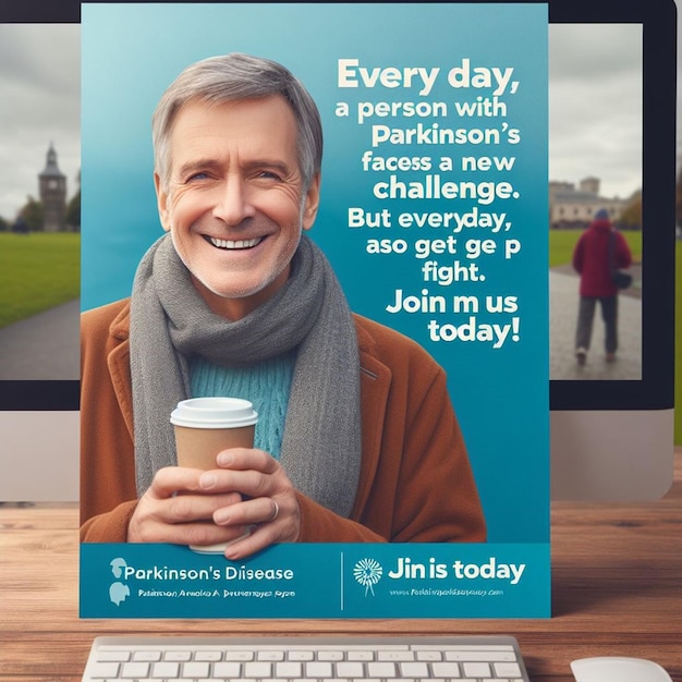 Photo this beautiful design is made for parkinson day