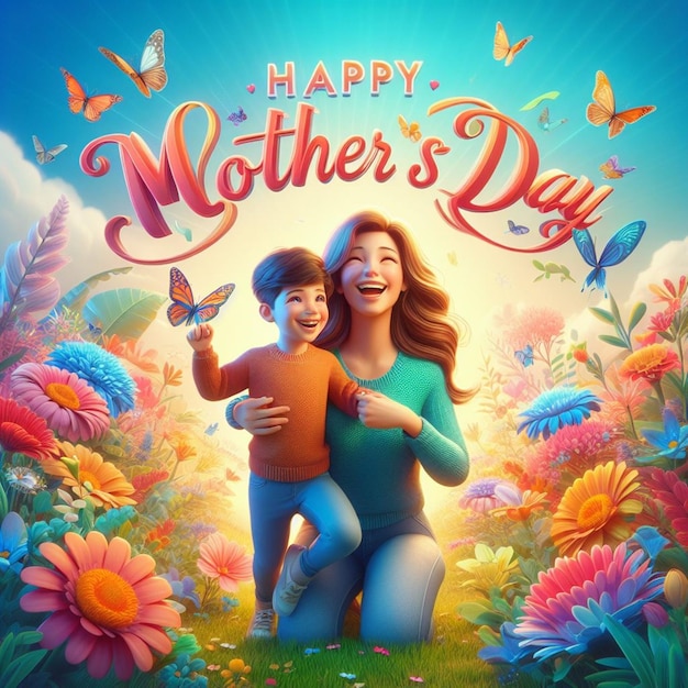 This beautiful floral 3D design is created for Happy Mothers Day