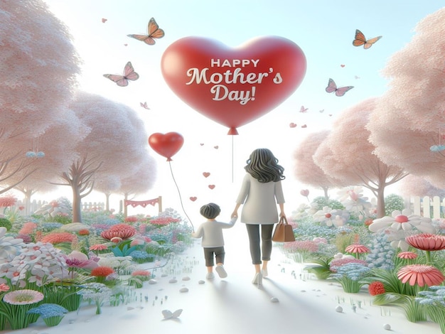 This beautiful floral 3D design is created for Happy Mothers Day