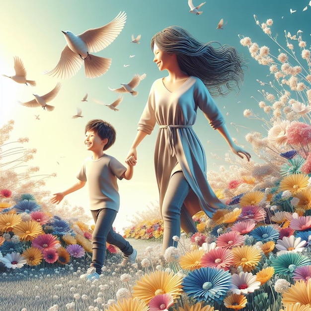 This beautiful floral 3D design is created for Happy Mothers Day