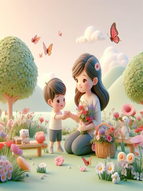 This beautiful floral 3D design is created for Happy Mothers Day