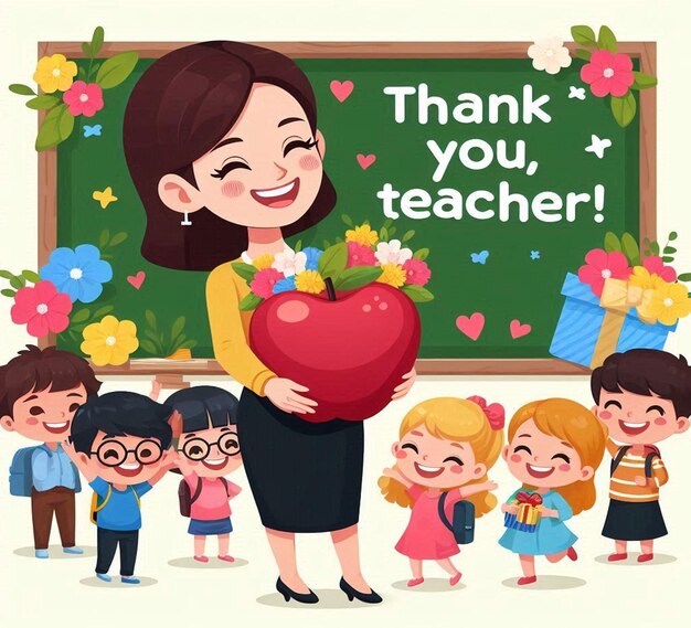 Photo this beautiful illustration is illustrate for happy teachers day