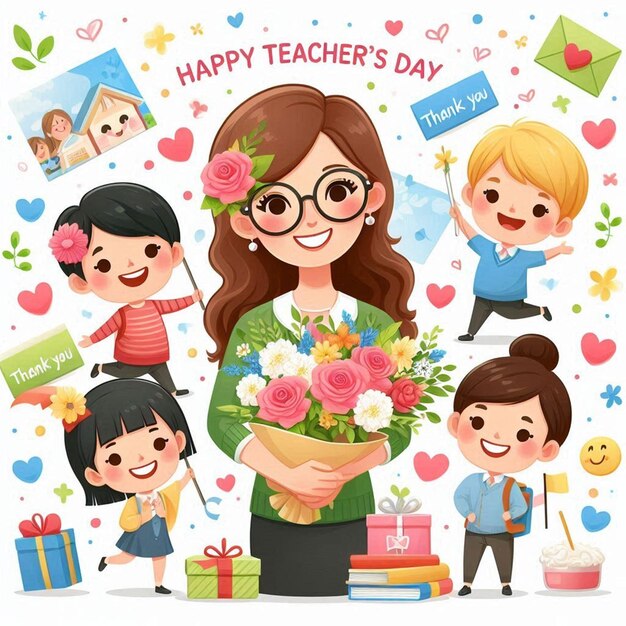 Photo this beautiful illustration is illustrate for happy teachers day