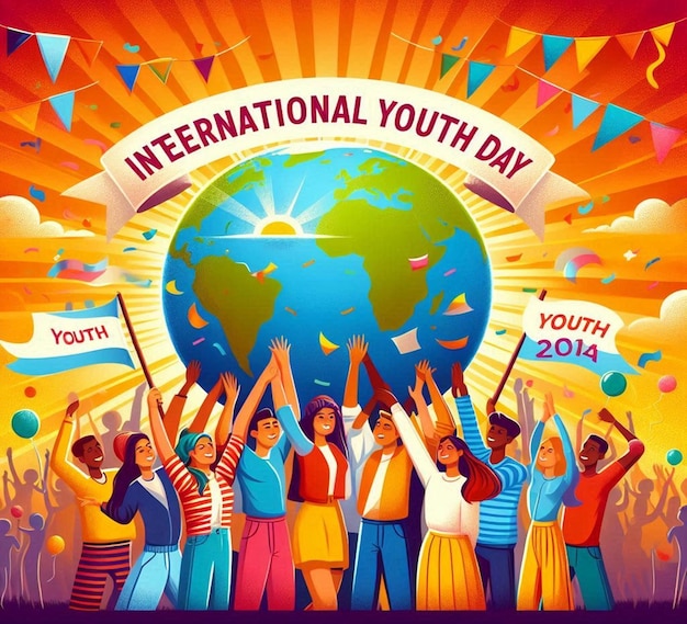 Photo this beautiful illustration is illustrate for international youth day
