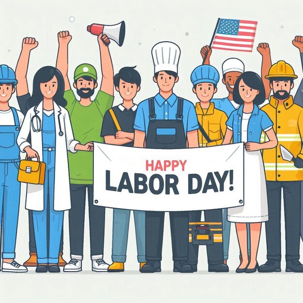 Photo this beautiful illustration is illustrated for happy labour day