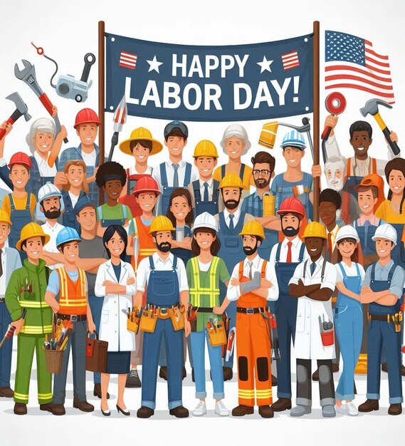 Photo this beautiful illustration is illustrated for happy labour day