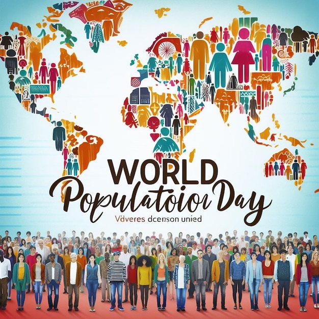 Photo this beautiful and luxurious image is generated for world population day