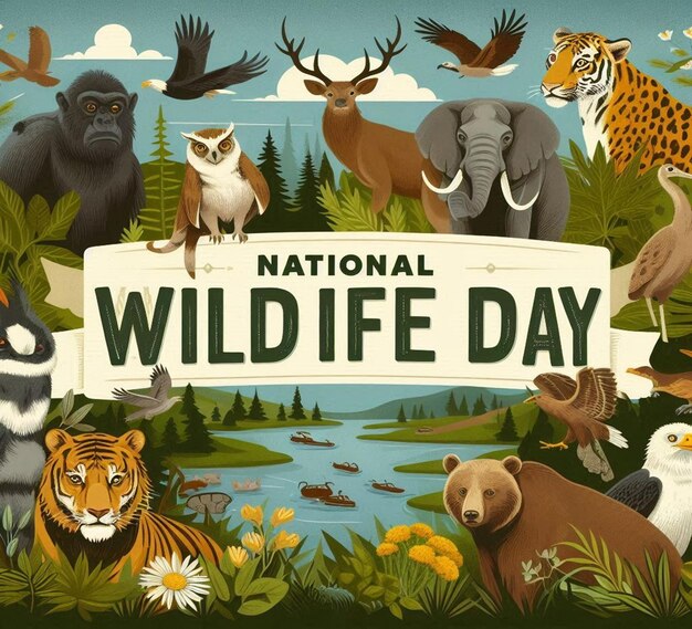 Photo this beautiful natural design is designed for national wildlife day