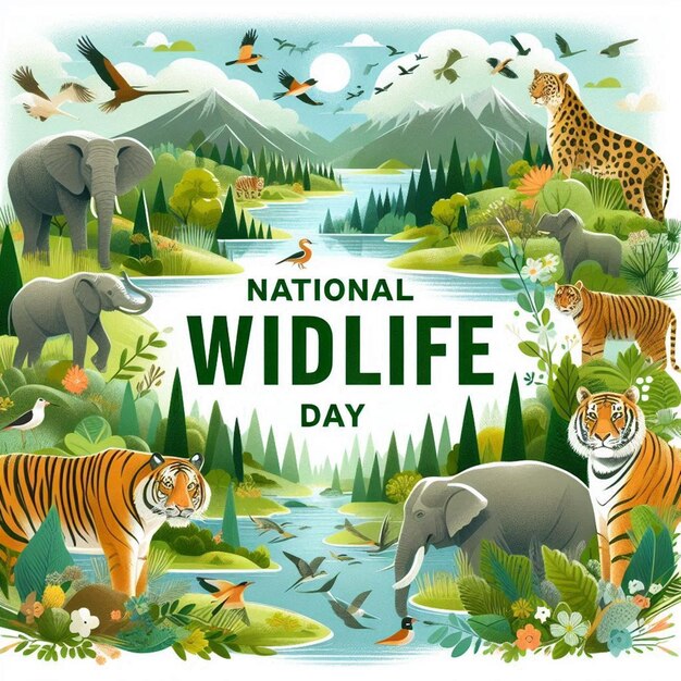 Photo this beautiful natural design is designed for national wildlife day