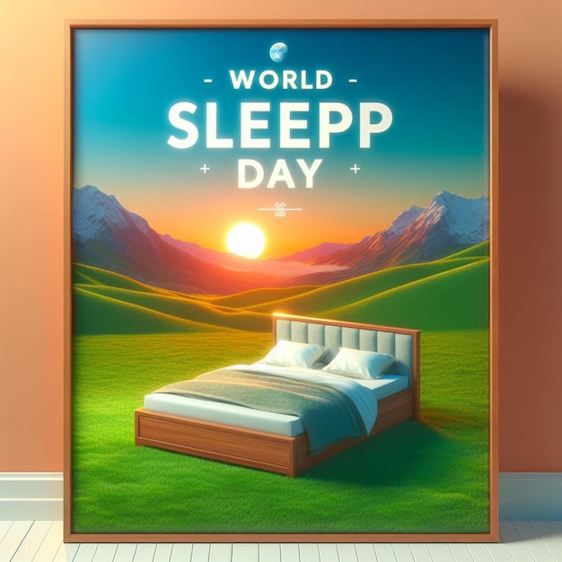Этот красивый и яркий дизайн создан по случаю Всемирного дня сна