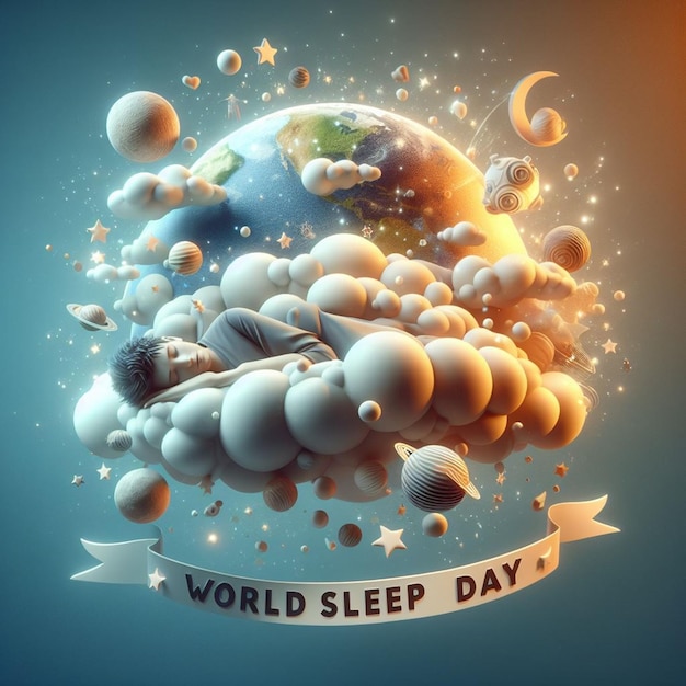 This beautiful and vibrant design is created on the occasion of World Sleep Day