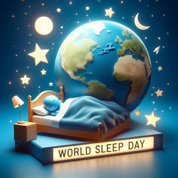This beautiful and vibrant design is created on the occasion of World Sleep Day