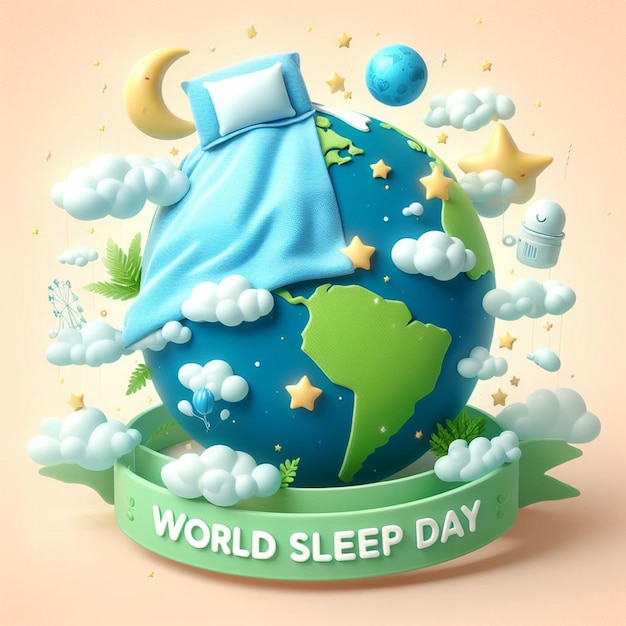 This beautiful and vibrant design is created on the occasion of World Sleep Day