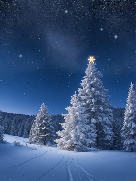 In this Christmas landscape the magic of the season comes alive