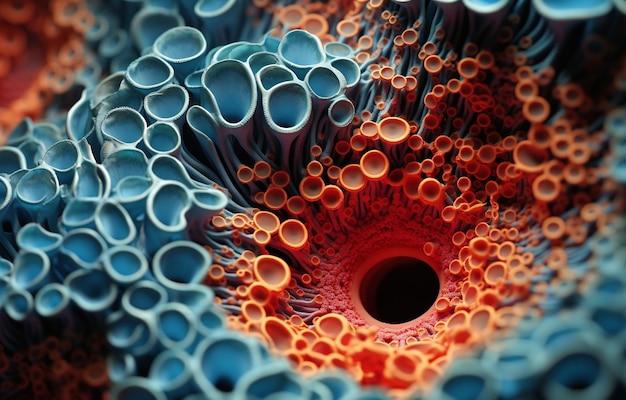 this close up image is of what looks like cells in a body