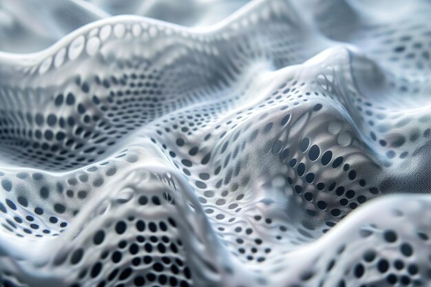 Photo this close up photo depicts the intricate details of a rippled water surface nanoengineered smart textile ai generated