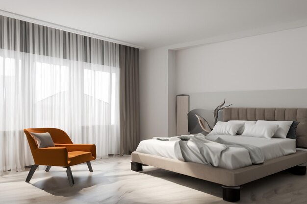 this contemporary bedroom interior is a harmonious blend of form and function creating a tranquil sanctuary that reflects modern sensibilities while prioritizing comfort and style